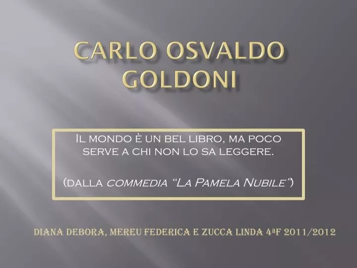 carlo osvaldo goldoni