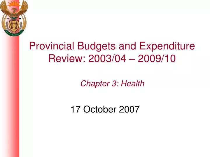 provincial budgets and expenditure review 2003 04 2009 10 chapter 3 health