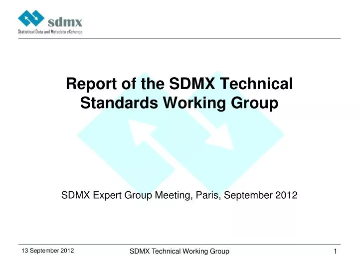 report of the sdmx technical standards working group