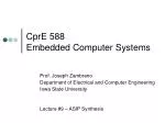 CprE 588 Embedded Computer Systems - slide 1