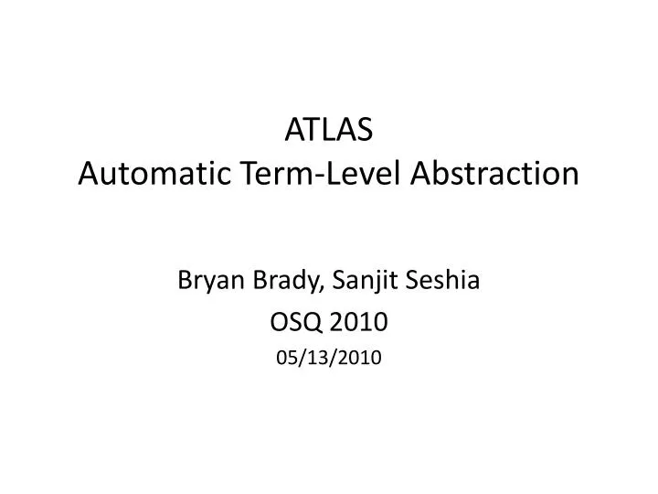 atlas automatic term level abstraction