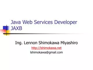 Java Web Services Developer JAXB