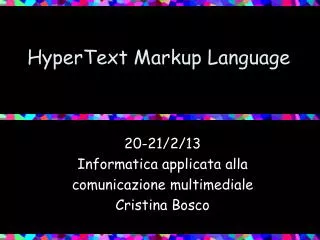 hypertext markup language
