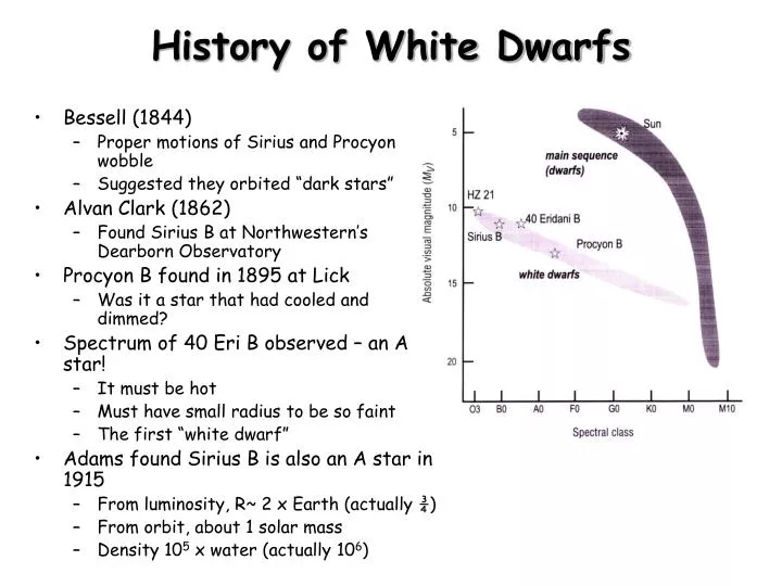 history of white dwarfs