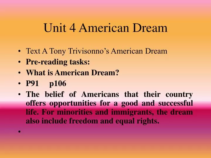 unit 4 american dream