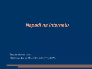 tudent danijel vre i mentorica doc dr mau ec sepesy mirjam