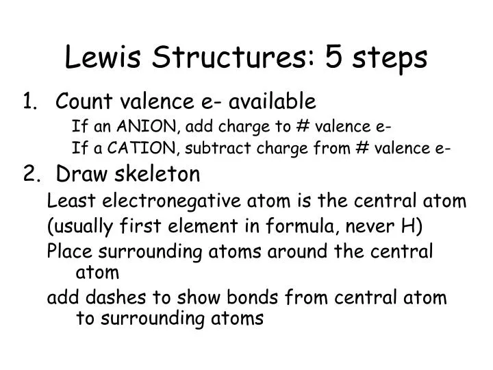 lewis structures 5 steps