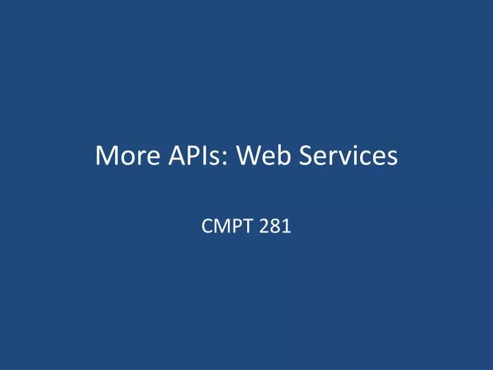 more apis web services