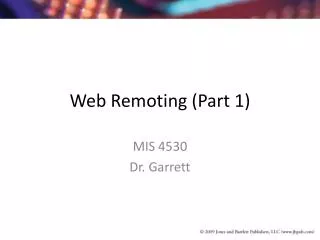 Web Remoting (Part 1)