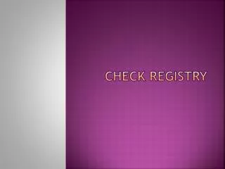 Check Registry