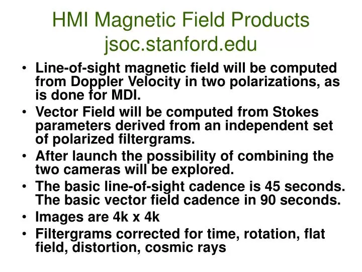 hmi magnetic field products jsoc stanford edu