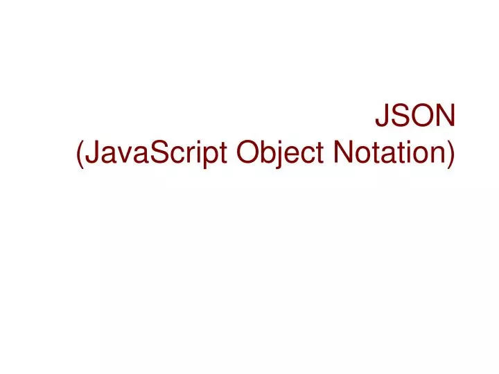 json javascript object notation