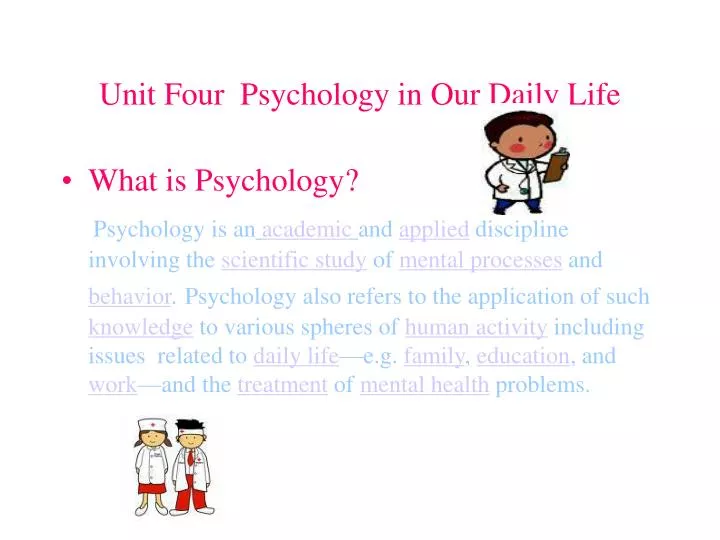 unit four psychology in our daily life