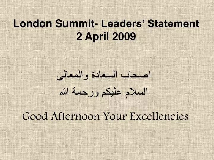 london summit leaders statement 2 april 2009