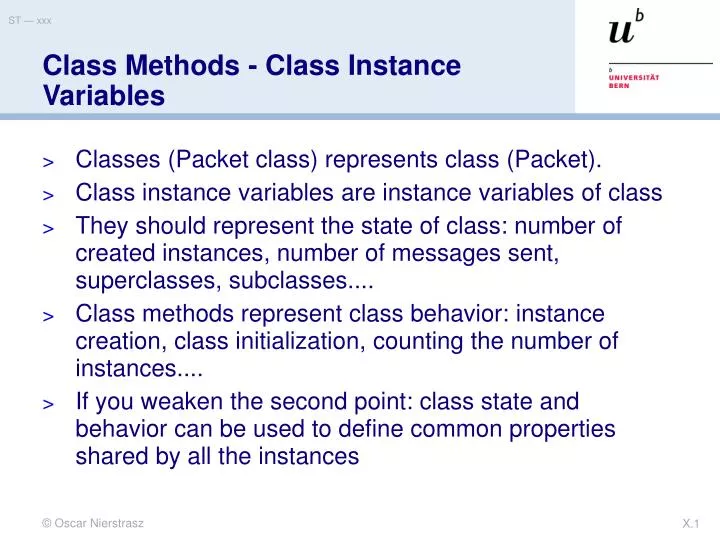 class methods class instance variables