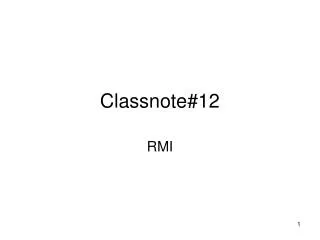 Classnote#12