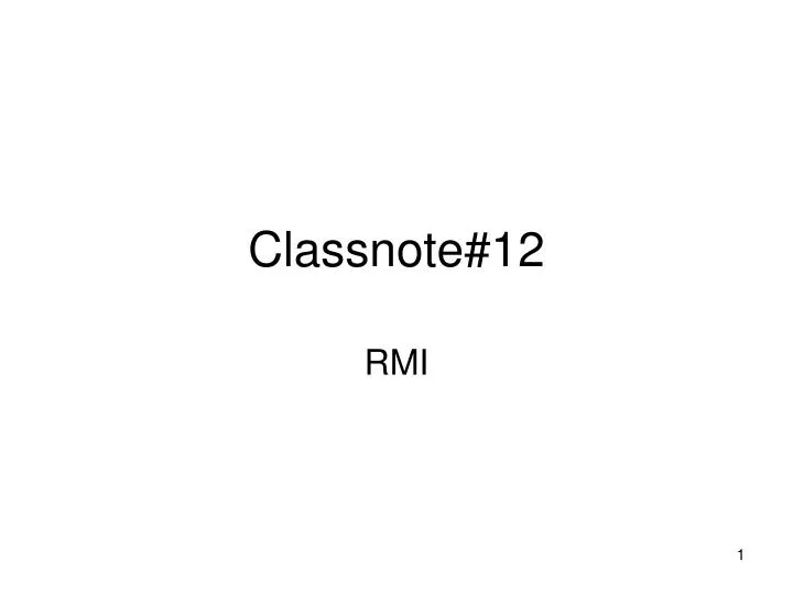 classnote 12