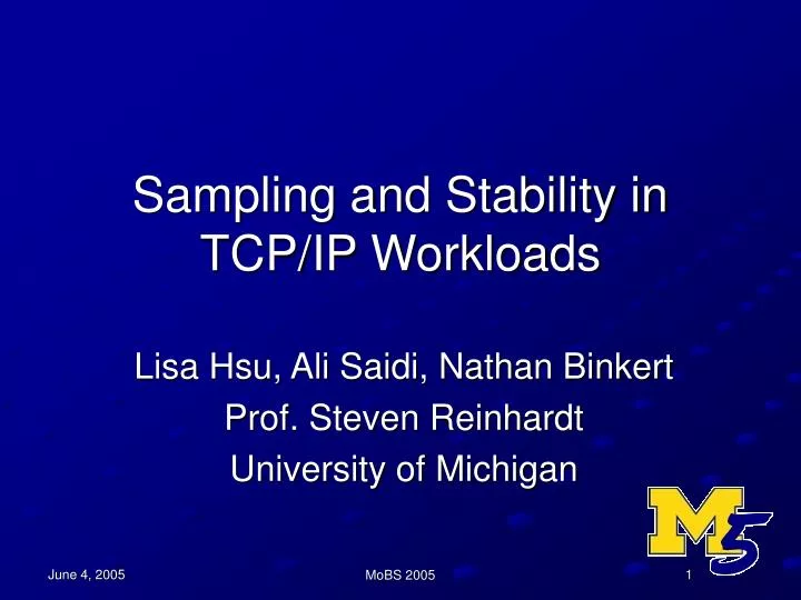sampling and stability in tcp ip workloads