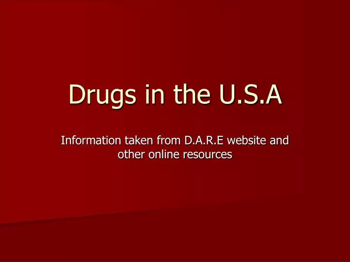 drugs in the u s a