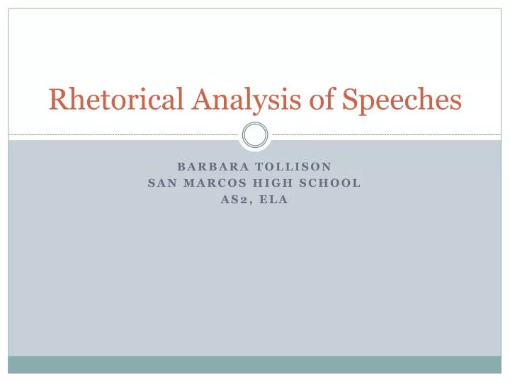rhetorical analysis of speeches