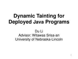 Dynamic Tainting for Deployed Java Programs