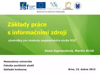 z klady pr ce s informa n mi zdroji
