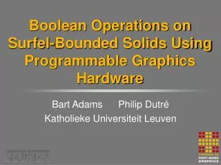 Boolean Operations on Surfel-Bounded Solids Using Programmable Graphics Hardware