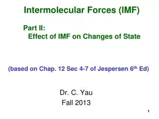 Dr. C. Yau Fall 2013