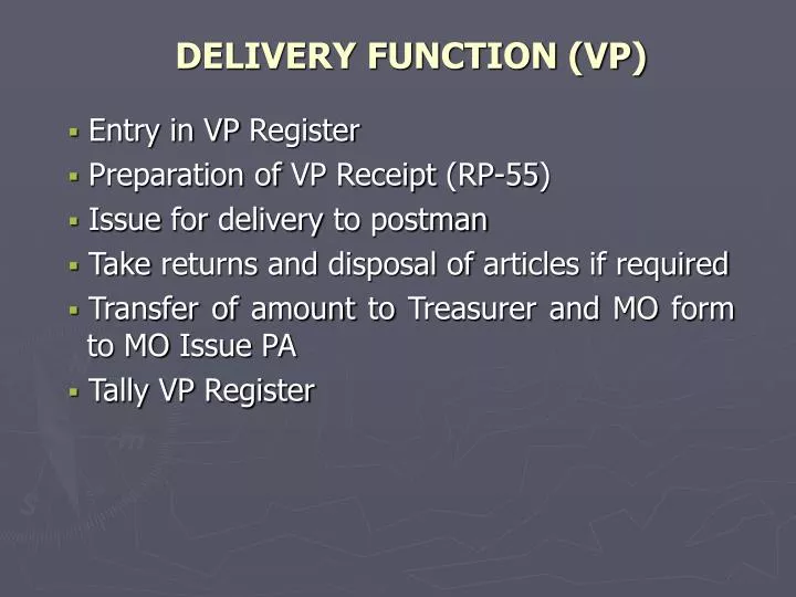 delivery function vp
