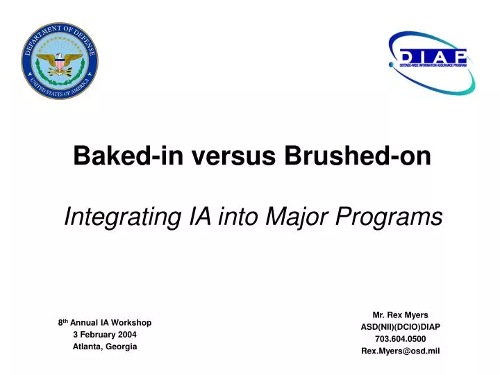 baked in versus brushed on integrating ia into major programs
