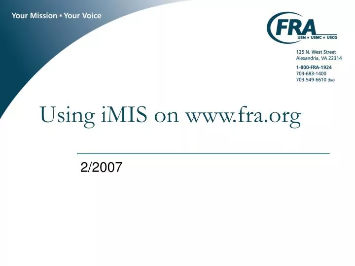 using imis on www fra org