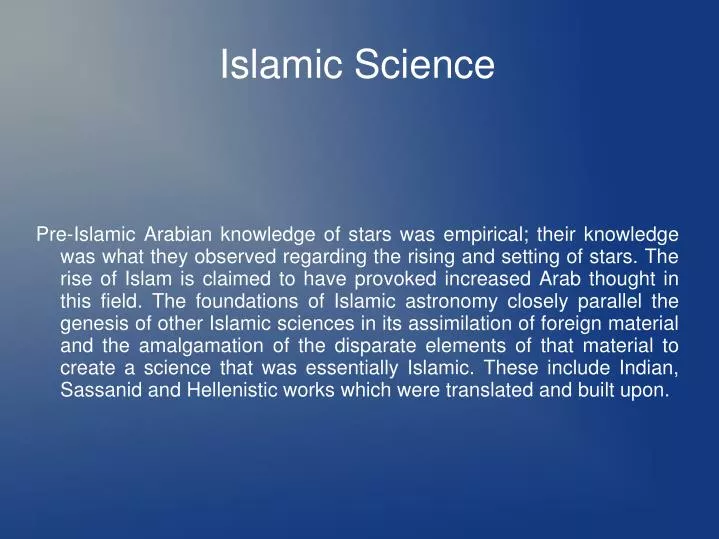 islamic science