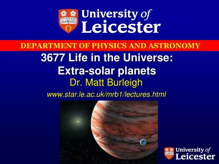 3677 life in the universe extra solar planets