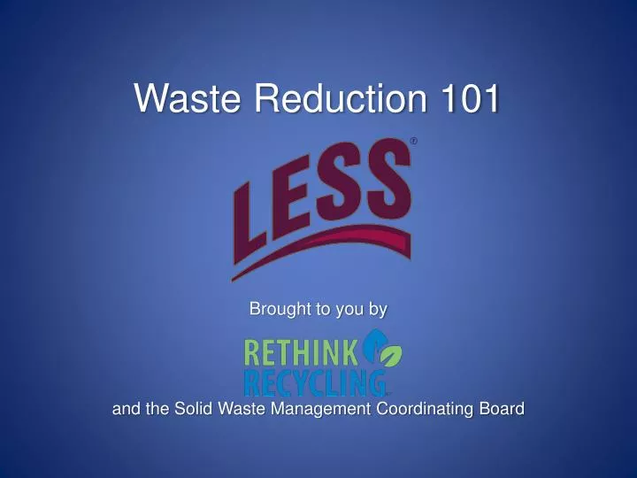 waste reduction 101