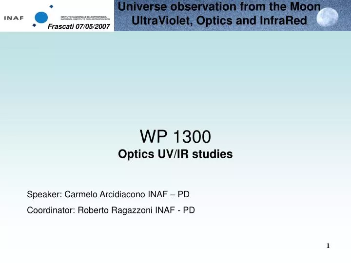wp 1300 optics uv ir studies
