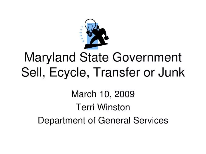 maryland state government sell ecycle transfer or junk