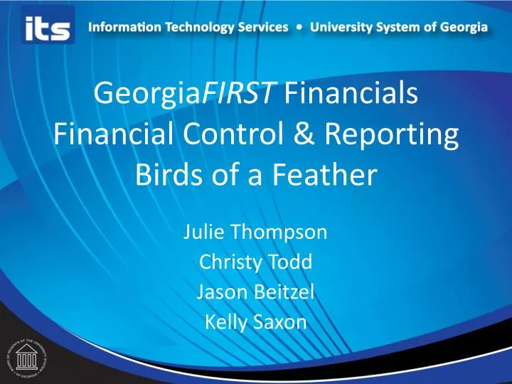 georgia first financials financial control reporting birds of a feather
