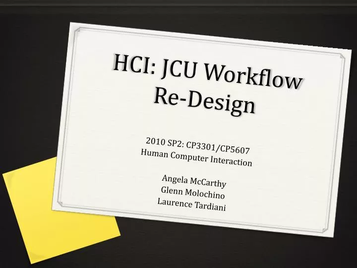 hci jcu workflow re design