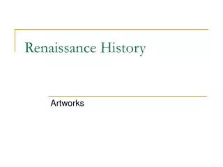 Renaissance History