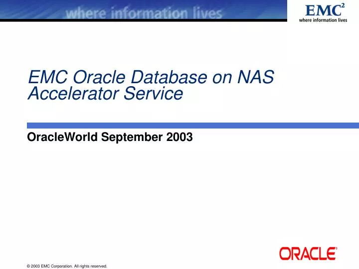 emc oracle database on nas accelerator service