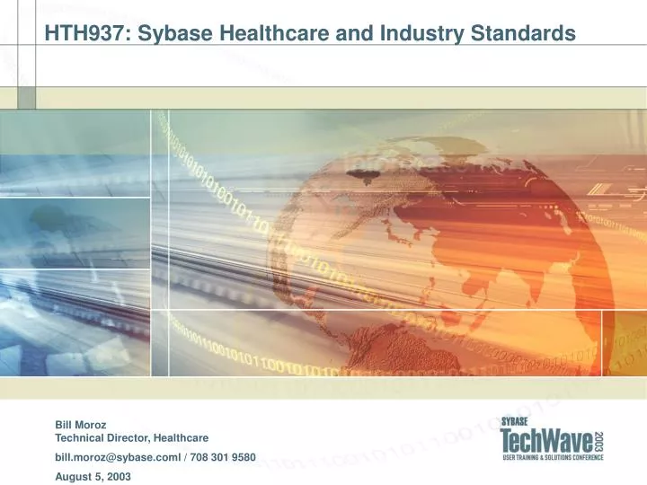 hth937 sybase healthcare and industry standards