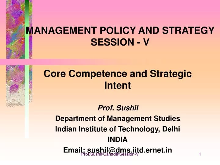 management policy and strategy session v