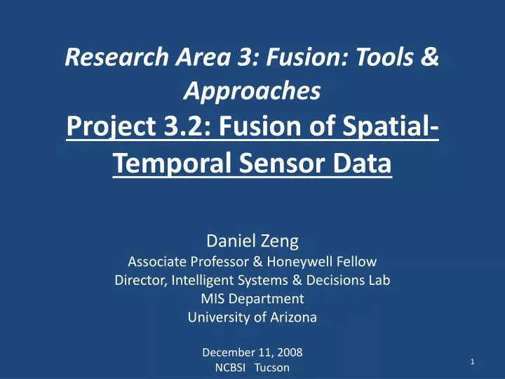research area 3 fusion tools approaches project 3 2 fusion of spatial temporal sensor data