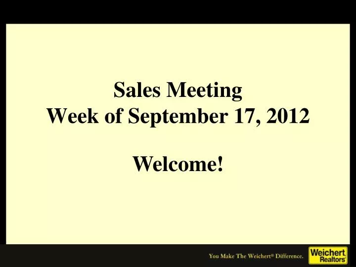 sales meeting week of september 17 2012