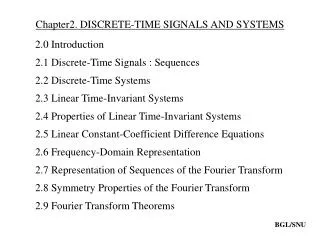Chapter2. DISCRETE-TIME SIGNALS AND SYSTEMS