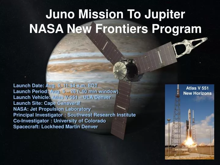 juno mission to jupiter nasa new frontiers program