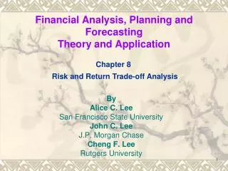 Financial Analysis, Planning and Forecasting Theory and Application