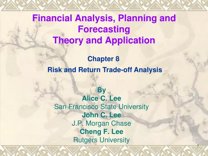 financial analysis planning and forecasting theory and application