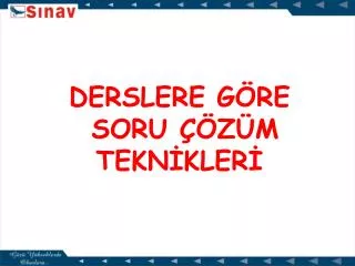 derslere g re soru z m tekn kler