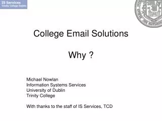 College Email Solutions Why ?